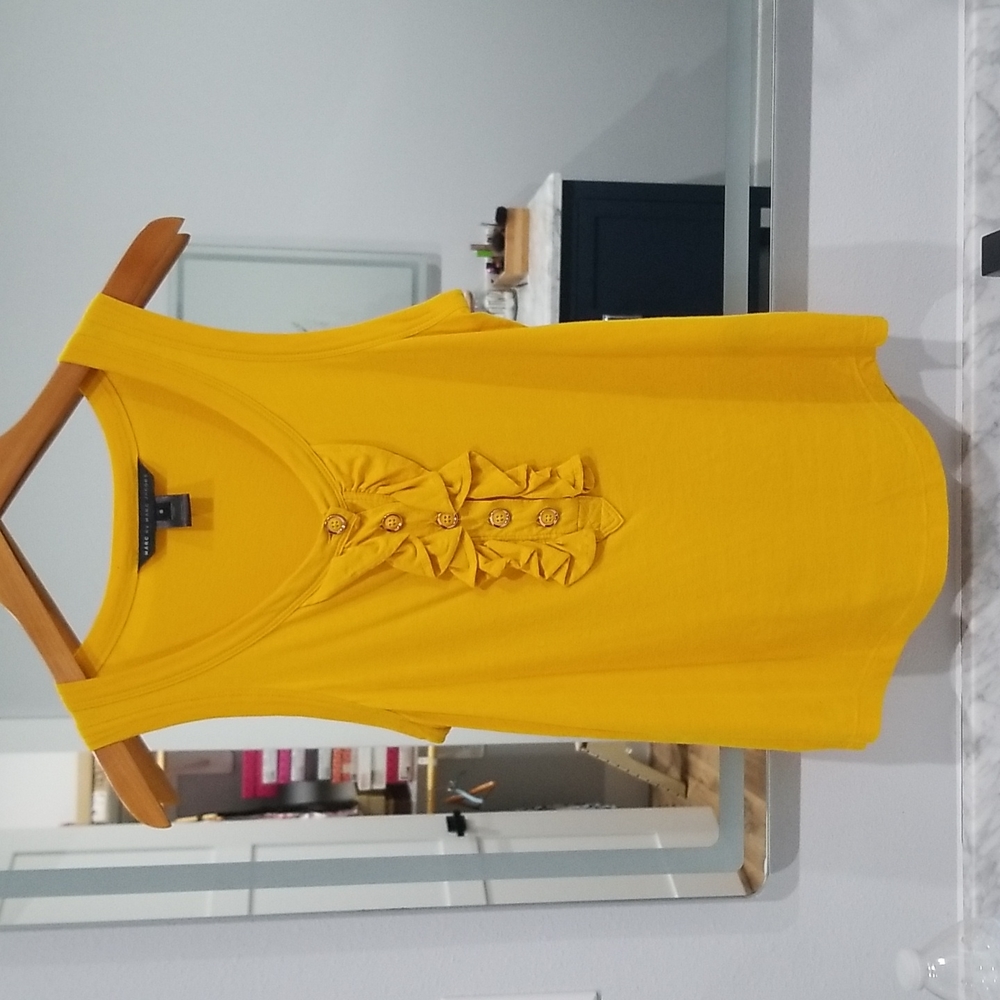 Marc by Marc jacobs ruffle front yellow tank